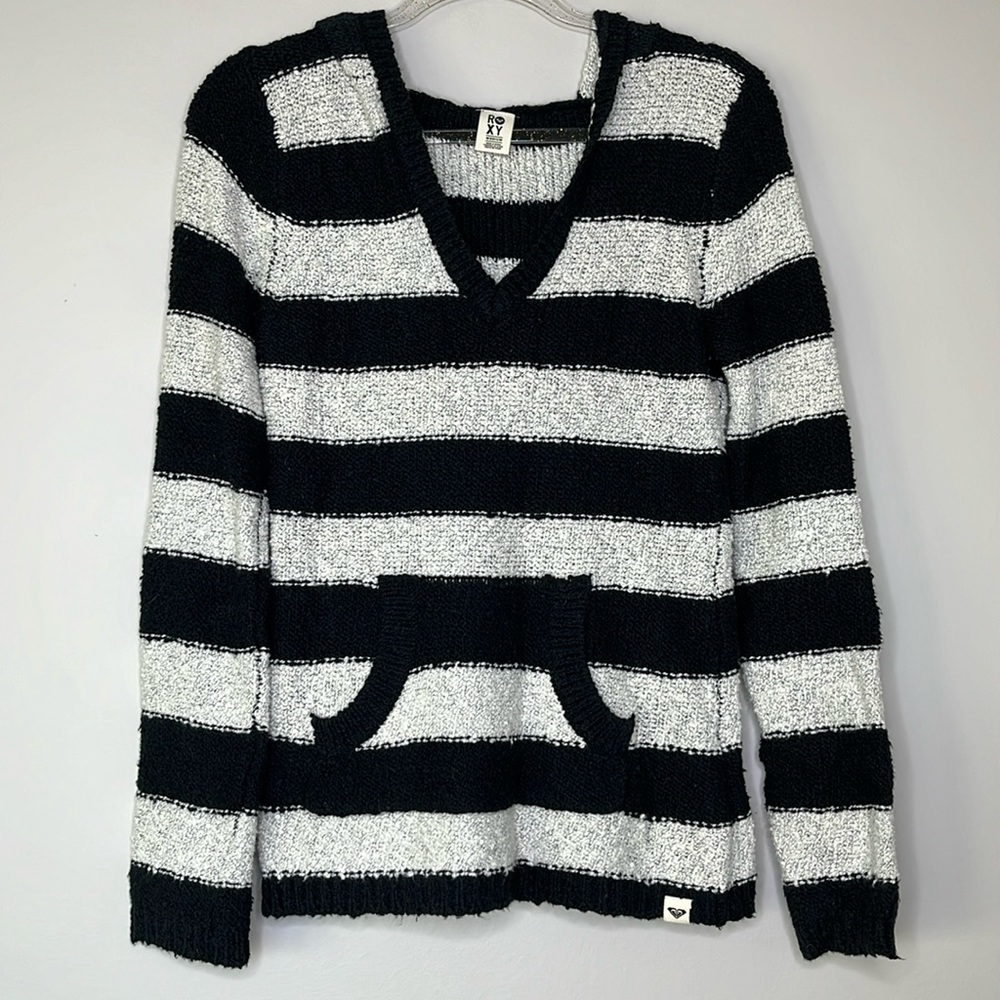 Roxy striped pullover hooded sweater